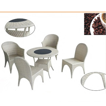 Pretty 5PCS White Rattan Furniture Set